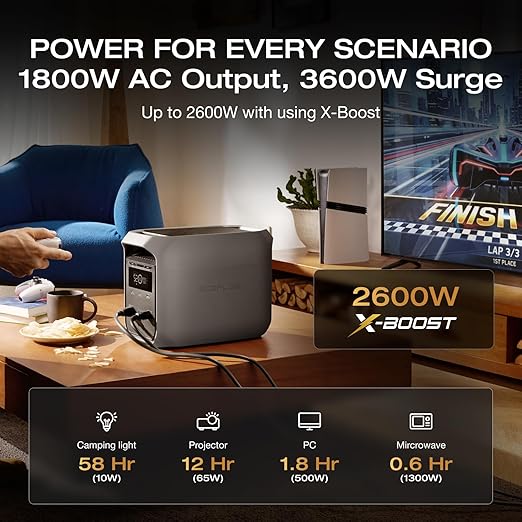 EF ECOFLOW Portable Power Station DELTA 3 Classic, 1024Wh LiFePO4 Battery - Image 3