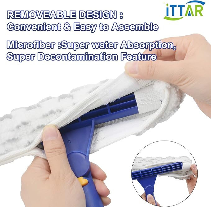 ITTAR Rotatable Window Cleaning Kit, Window Cleaner Squeegee - Image 5