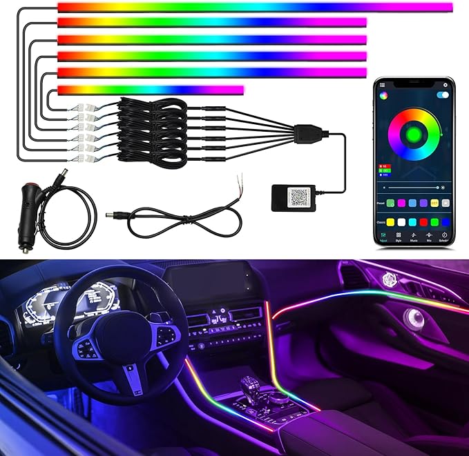 WEBUPAR Dreamcolor 6 in 1 Car LED Strip Lights by WEBUPAR
