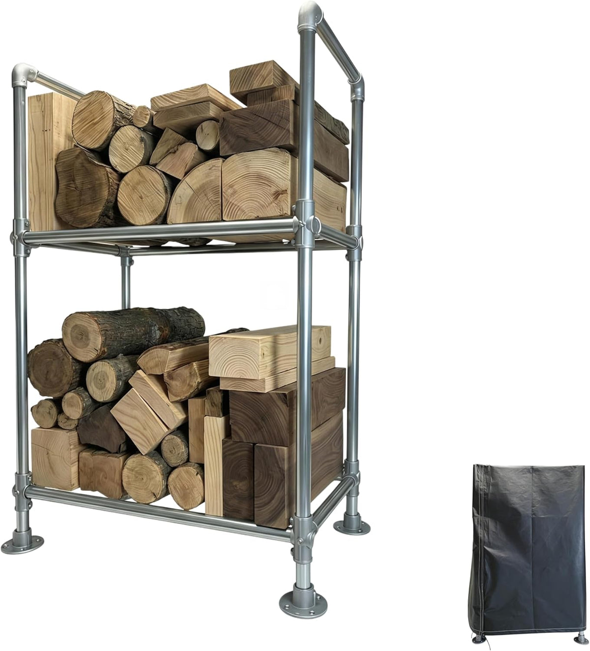 2ft heavy duty firewood rack outdoor with cover, main product view