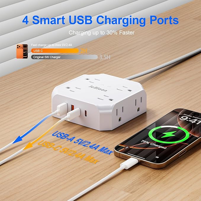Surge Protector Power Strip, 8 Outlets - Image 4