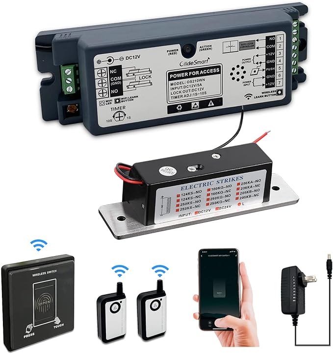 WiFi Access Control 400lb Holding Force Electic Magnetic Door Lock System Kit by OlideSmart