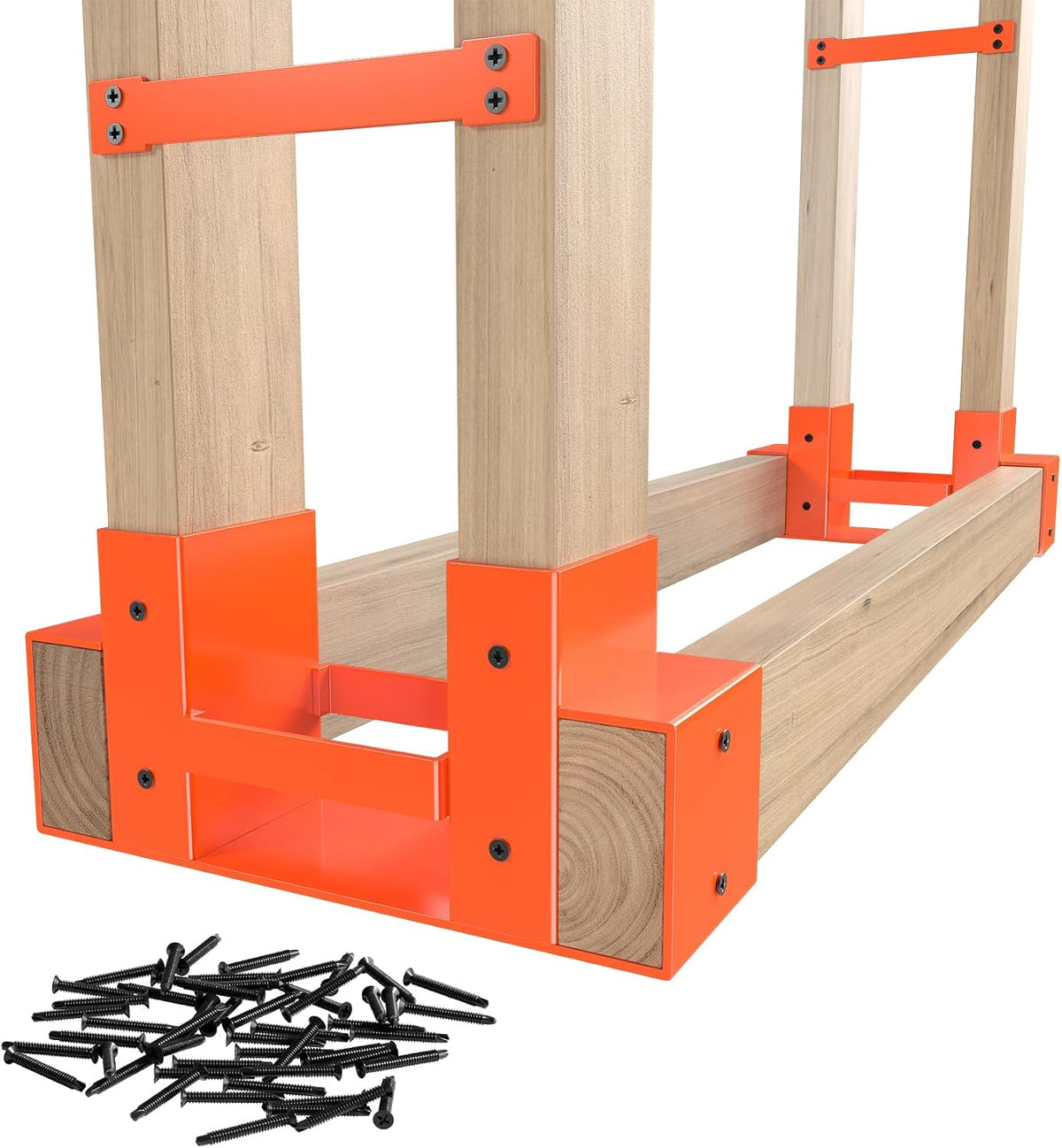 mr ironstone firewood rack outdoor indoor, adjustable to, main product view