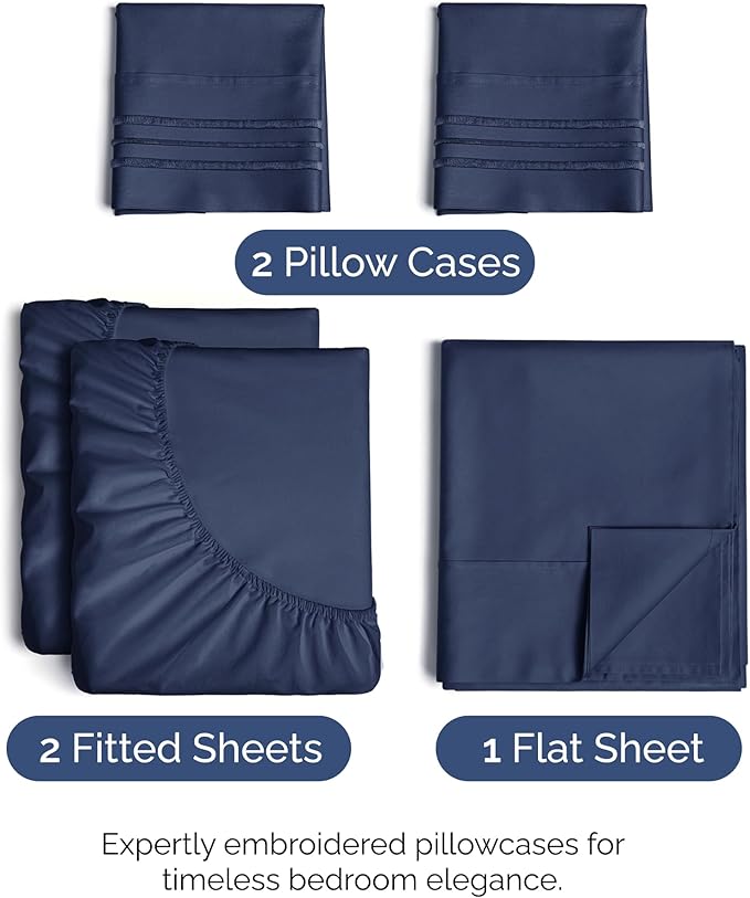 Split King Size 5 Piece Sheet Set - Image 2