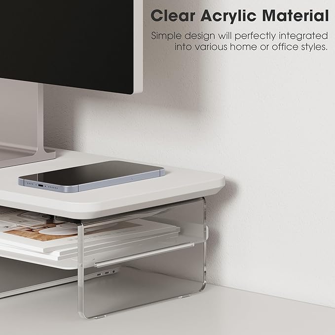 Fenge Acrylic Monitor Stand Riser, 23.6 Inches Monitor Stand - Image 3