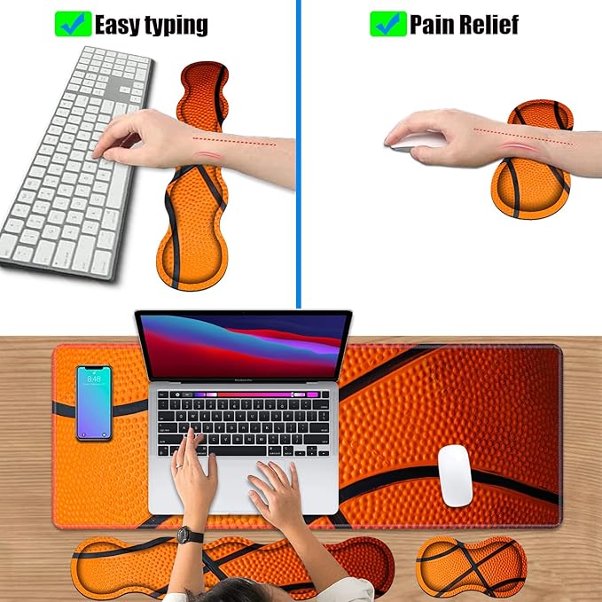 4 in 1 Ergonomic Keyboard Wrist Rest & Mouse Pad Wrist Rest Set, Large XXL - Image 6