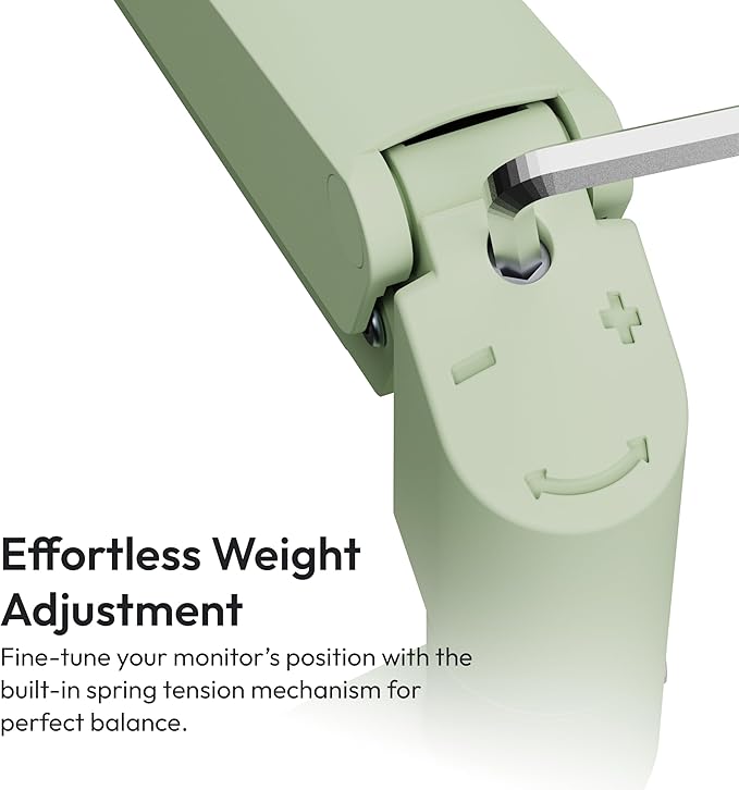 Pixio PS1S Wave Mint Green Single Monitor Arm Stand Desk Mount - Image 3
