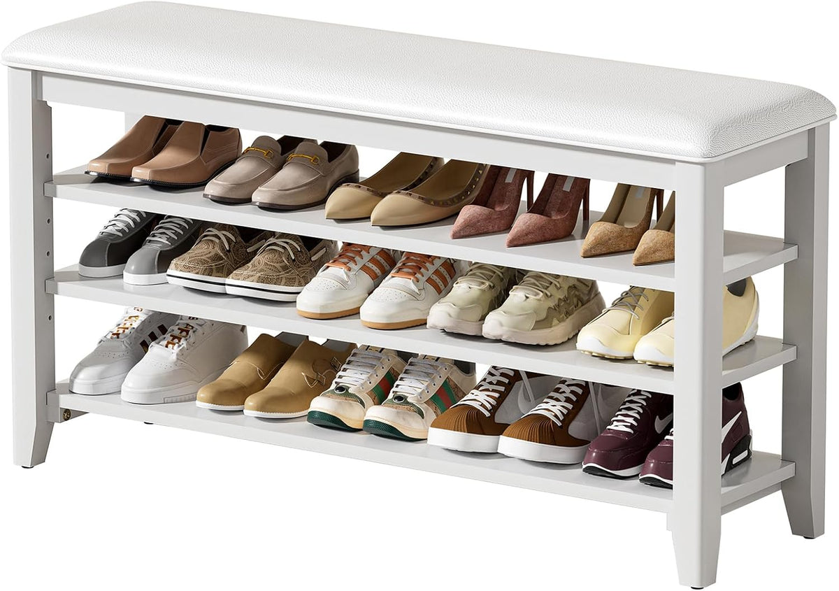 taitiy shoe bench with 3 tier adjustable shelves, main product view