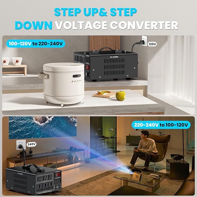 6000W Voltage Converter Transformer Step Up/Down Converter 110/120 Volt - Image 5