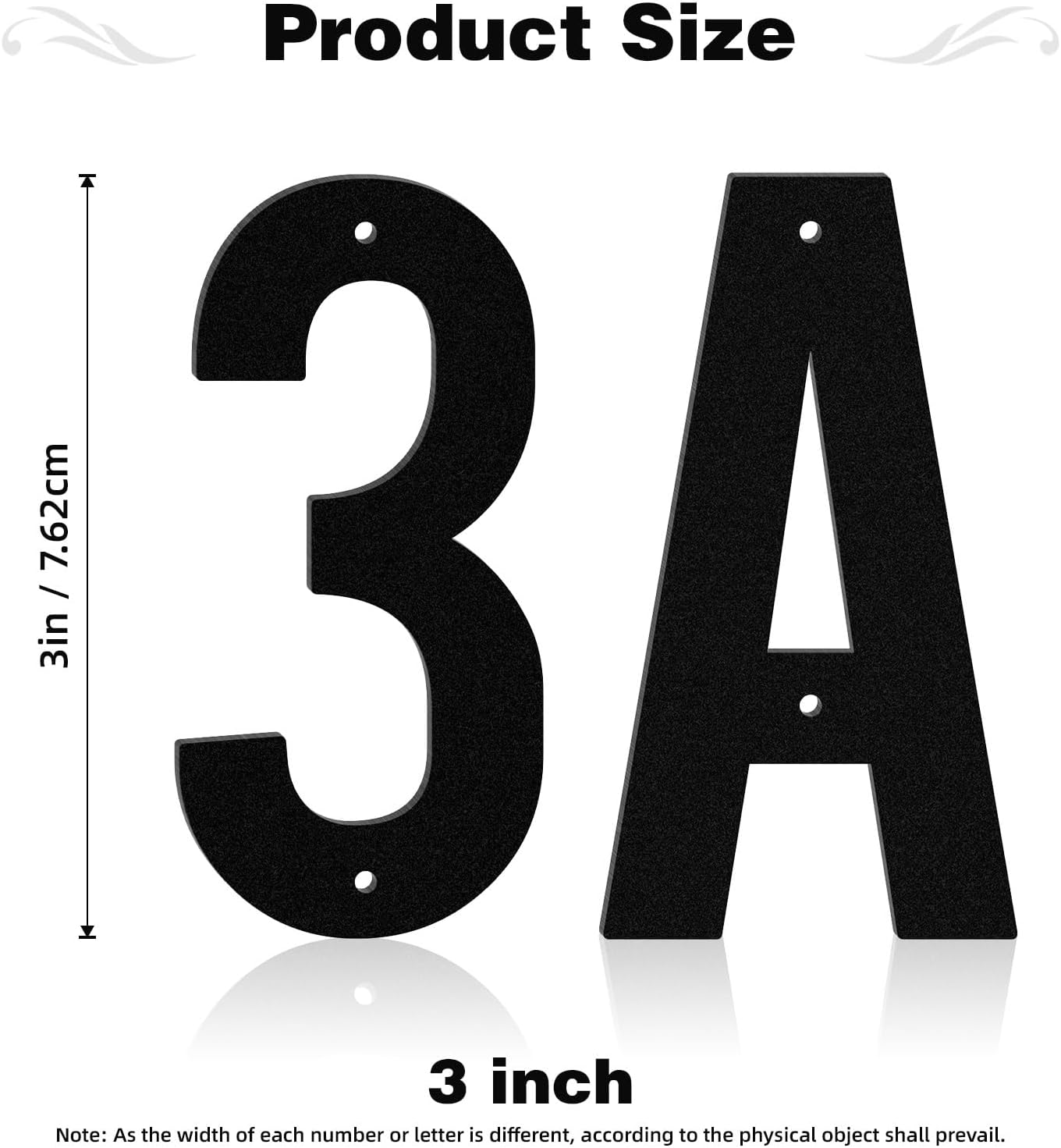 3 Inch Metal House Numbers, Black Metal Numbers and Letters, Outdoors Mailbox Numbers and House Numbers, Modern House Address Signs, Suitable for Houses, Apartments, Streets, Outdoors(2)