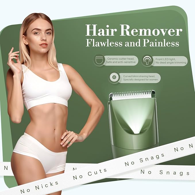 Bikini Trimmer for Women, Flyant 2 in 1 Electric Shaver for Women, Pubic Hair - Image 4