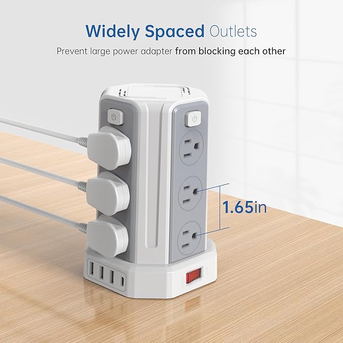 Power Strip Surge Protector, 10 Ft Extension Cord - Image 9