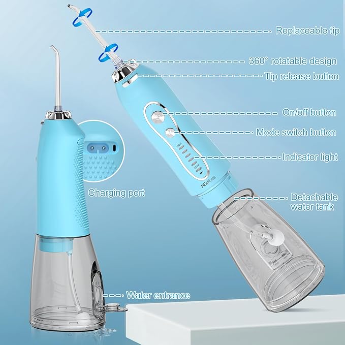 Water Dental Flosser Teeth Cleaner Pick, H2ofloss Cordless Portable Oral - Image 5