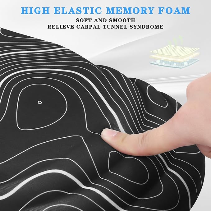 Mouse Pad Wrist Wrist Rest, Comfortable Memory Foam Wrist Rest, Non-Slip PU Base - Image 2