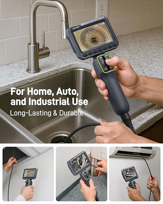 Anykit Articulating Borescope, 210° Two-Way 0.22in Slim Probe Endoscope - Image 7