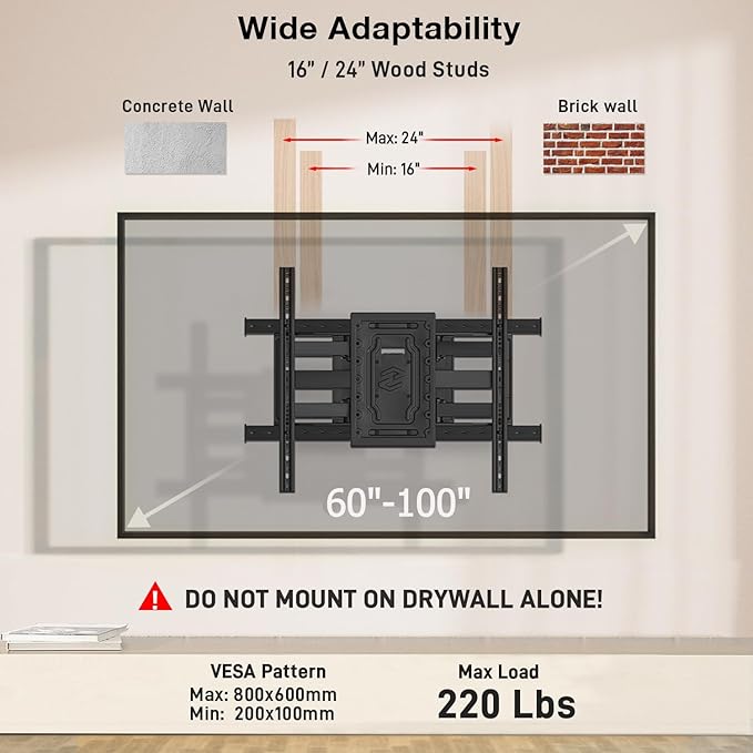 USX MOUNT Heavy Duty Full Motion TV Wall Mount - Image 3