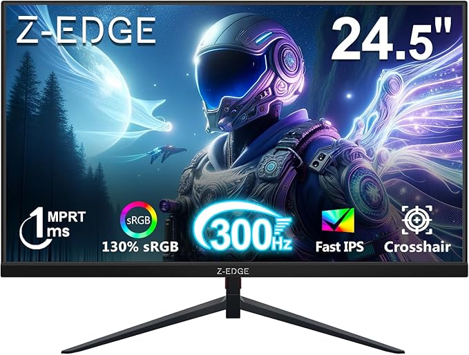 Z-Edge 24.5 inch 300Hz 280Hz 240Hz Gaming Monitor, UG25S FHD 1080p, Ultra Fast by ZZ-EDGE