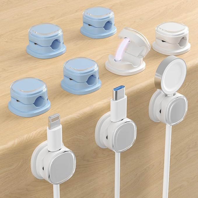 Magnetic Cable Clips, Adjustable Cord Holder Management, Adhesive Wire Keeper by COOCAT