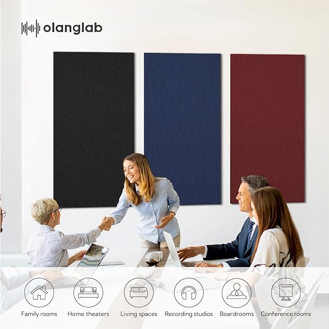 Olanglab Acoustic Panels 2 Pack, Fabric Wrapped Sound Proof Foam Panels - Image 5