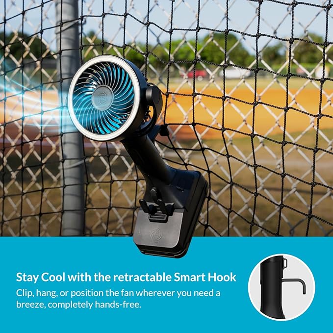 CANE5 AirLux Pro, Portable Fan, 180-Degree Tilt Head, 5 Speeds, 18MPH Wind - Image 4