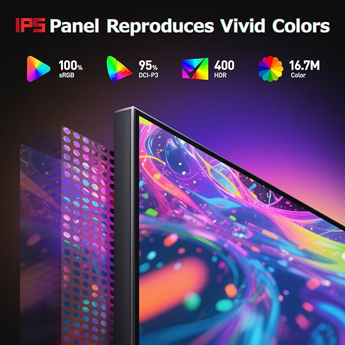 KOORUI 27" Gaming Monitor, 200Hz 1ms Fast IPS, WQHD HDR 400 Display, DCI-P3 95% - Image 6
