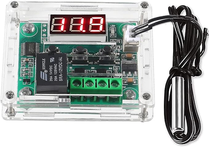 AEDIKO W1209 DC 12V Digital Temperature Controller Board Blue Digital Display by AEDIKO