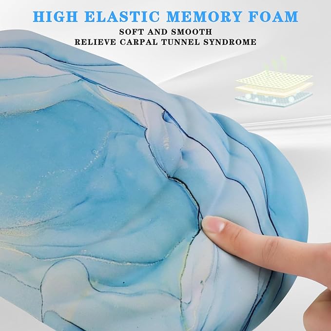 Mouse Pad Wrist Wrist Rest, Comfortable Memory Foam Wrist Rest, Non-Slip PU Base - Image 2