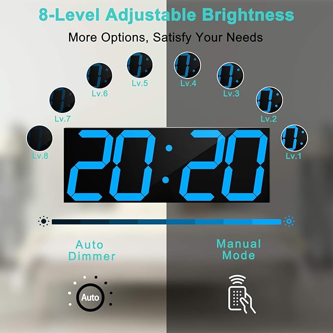 CHKOSDA LED Large Digital Wall Clock, Oversize Wall Clock - Image 3