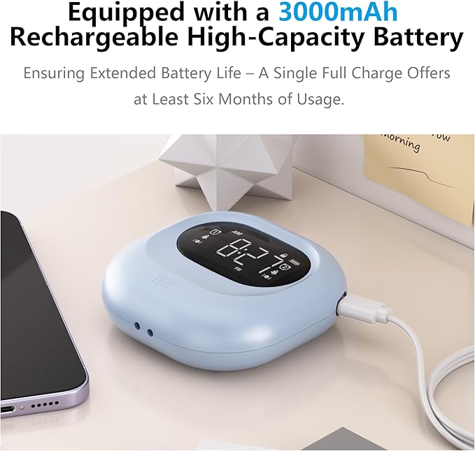 Vibrating Alarm Clock for Heavy Sleepers, Battery Operated Rechargeable Bed - Image 6