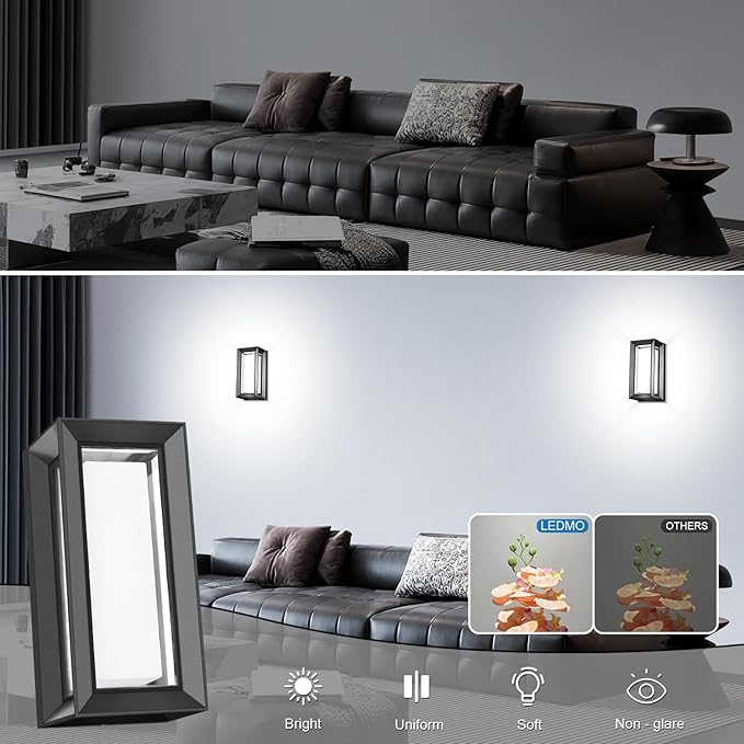 ledmo Exterior Wall Lights LED Beads 1800LM Outdoor Lights Fixtures Wall Mount - Image 2