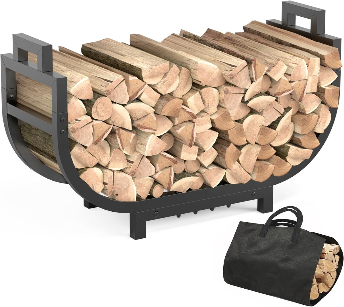 30 inch firewood rack outdoor indoor with handle, main product view