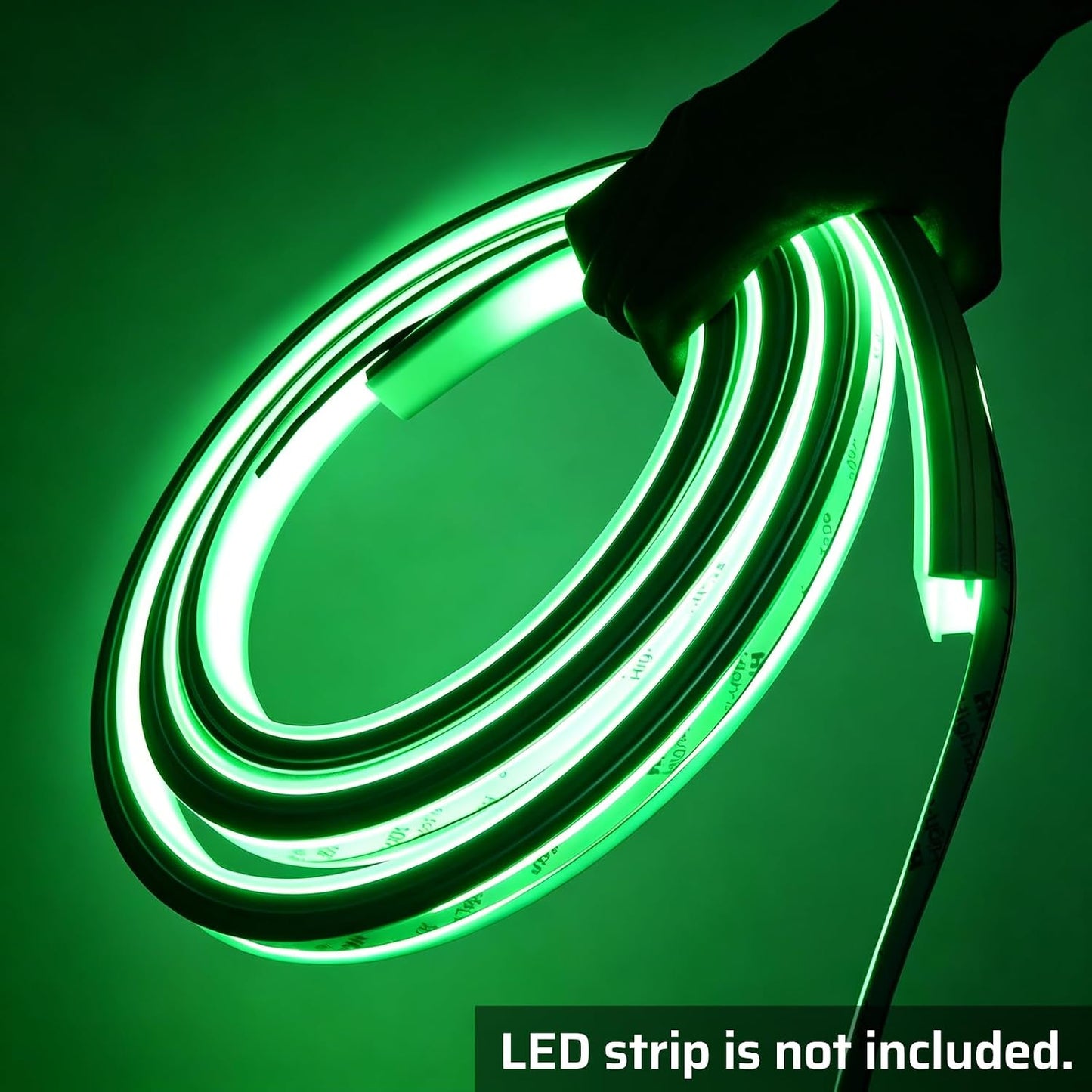 16.4Ft Silicone LED Channel System, Flexible LED Strip Diffuser with Milky White Cover, DIY Spotless Neon Rope Light Tube for LED Strips up to 12mm Wide (LED Strip Not Included)