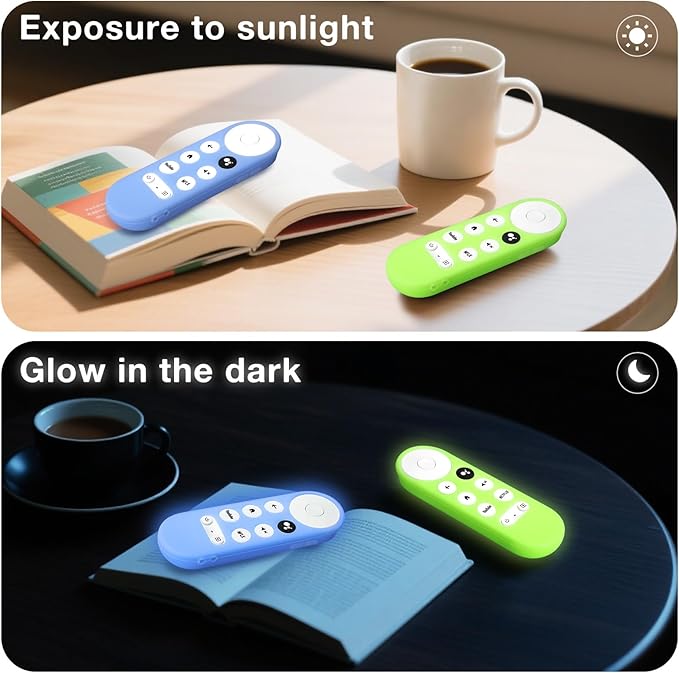 2PC Cover-Case-for-Chromecast-Google-TV-Remote, Glow-in-The-Dark Silicone - Image 6