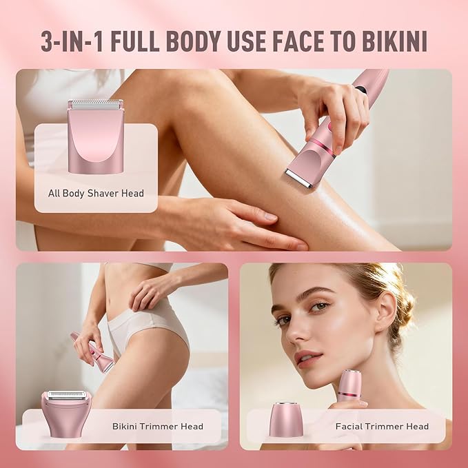 Crolanli Bikini Trimmer for Women, 3-in-1 Electric Razor for Women, IPX7 - Image 5