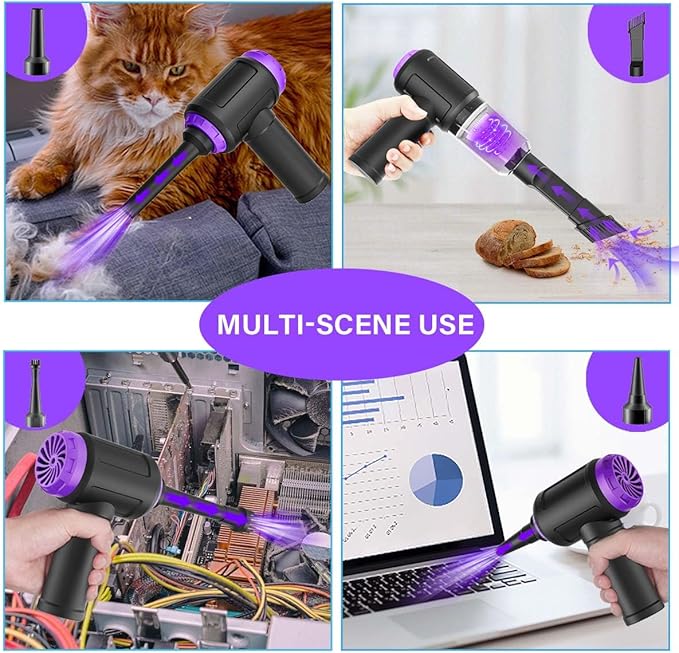 Meudeen 14500 Pa Computer Vacuum Cleaner Mini & 110000RPM Compressed Air Duster - Image 4