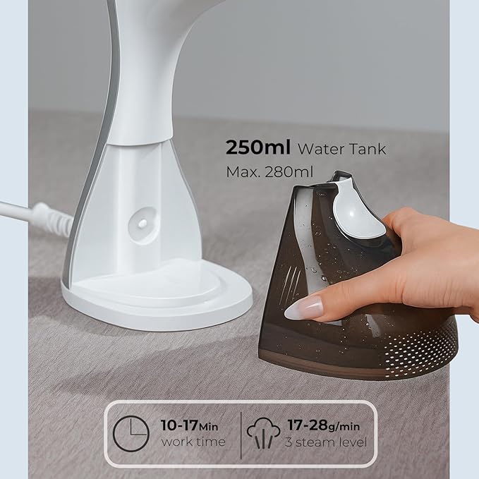 Mafilise Steamer for Clothes, 20S Heat Up, 1500W & 3 Steam Settings, Ceramic - Image 5