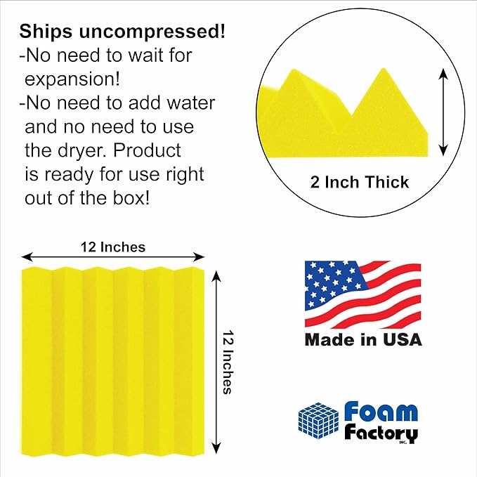 Foam Factory Inc 24 Pack Color Acoustic Foam Panel Studio Soundproofing Wedge - Image 2