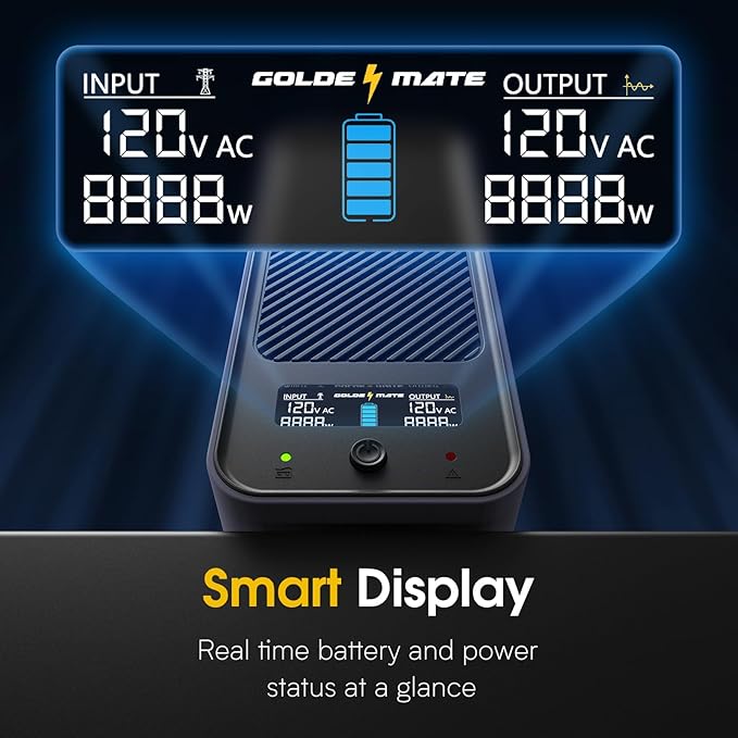 GOLDENMATE 1000VA/600W Lithium UPS Battery Backup & Surge Protector, Backup - Image 5
