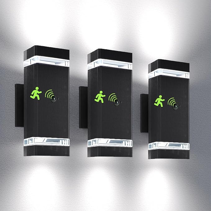 rosykite Motion Sensor Outdoor Wall Lights, Dusk to Dawn Exterior Light Fixtures by RosykiteBuyNow