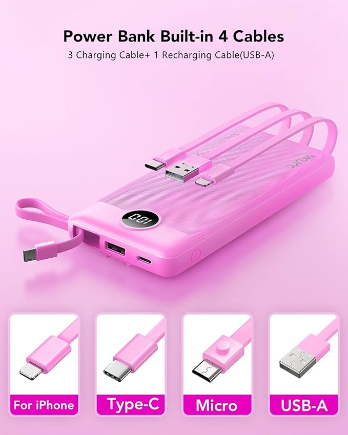 VRURC Portable Charger 10000mAh, Travel Essentials Battery Pack, 5 Output 2 - Image 2
