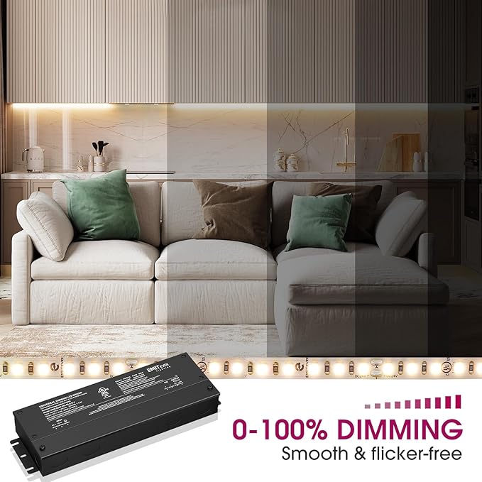 EMITEVER 288W Dimmable LED Driver, 24V 5-in-1 Dimmable Power Supply, 3-Channels - Image 4