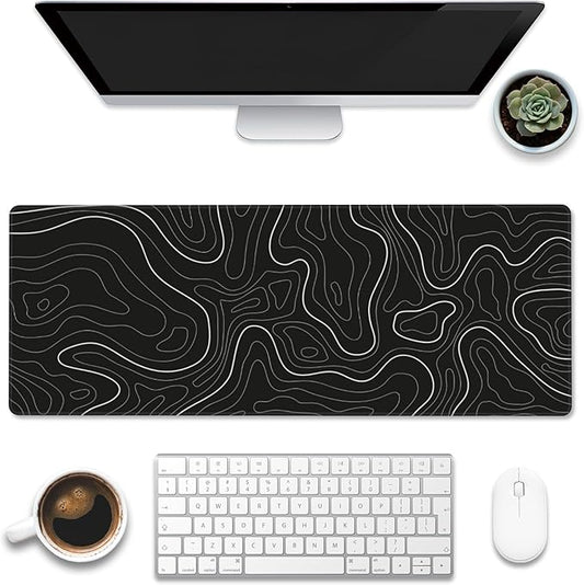 Eflxamz Desk Mat, Topographic Contour Large Gaming Mouse Pad by Eflxamz