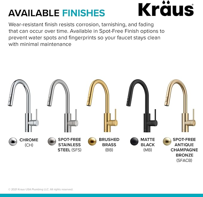KRAUS Oletto Single Handle Pull Down Kitchen Faucet - Image 13