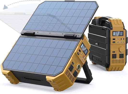 BLAVOR Portable Power Station 1600W, Built-in Solar Panel, 1024Wh LiFePO4 by BLAVOR