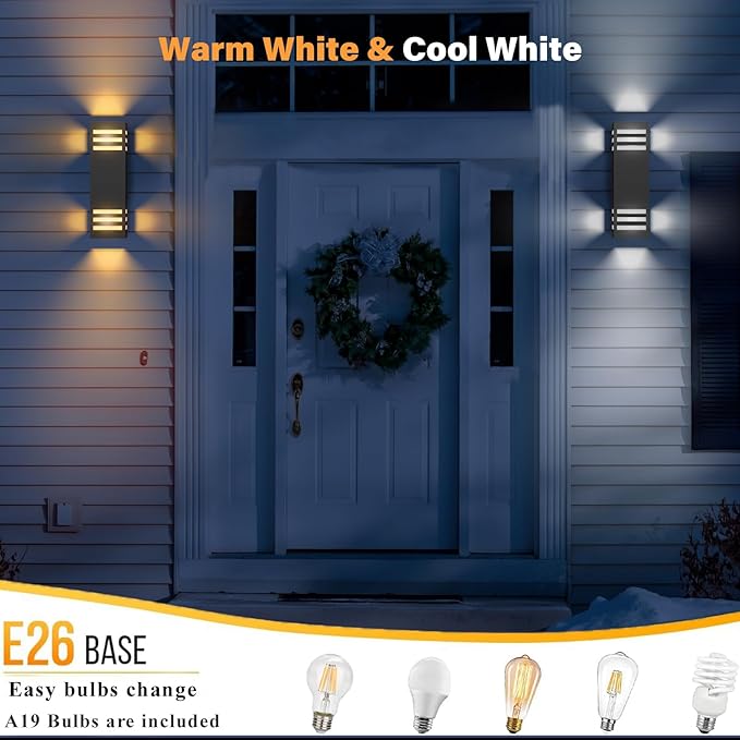 rosykite Dusk to Dawn LED Outdoor Light Fixture Wall Mount, Modern Exterior - Image 5