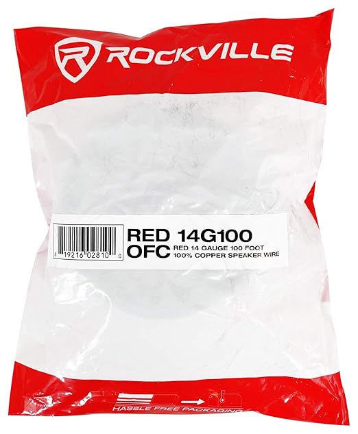 Rockville RED 14G100 14 Gauge 100 Ft Speaker Wire, 100% OFC Copper, Flexible - Image 3