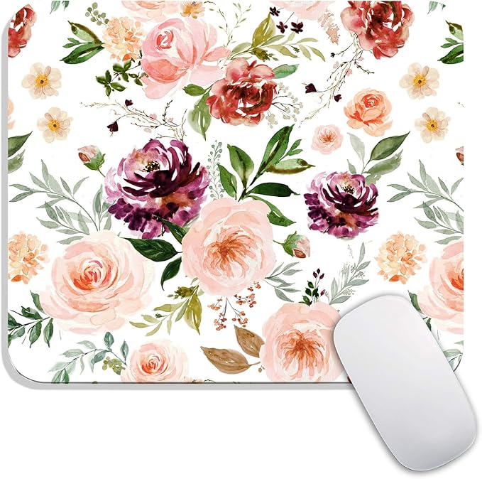 Armanza Square Mouse Pad Pretty Floral, Personalized Premium-Textured Custom by Armanza