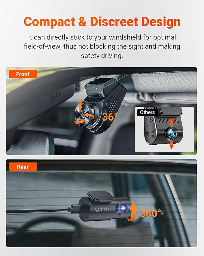 Vantrue S1 Pro AI Dash Cam Front and Rear, Dual 1440P Dash Camera w/2.7K - Image 6