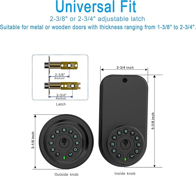 Double Sided Keypad Door Knob - Image 4