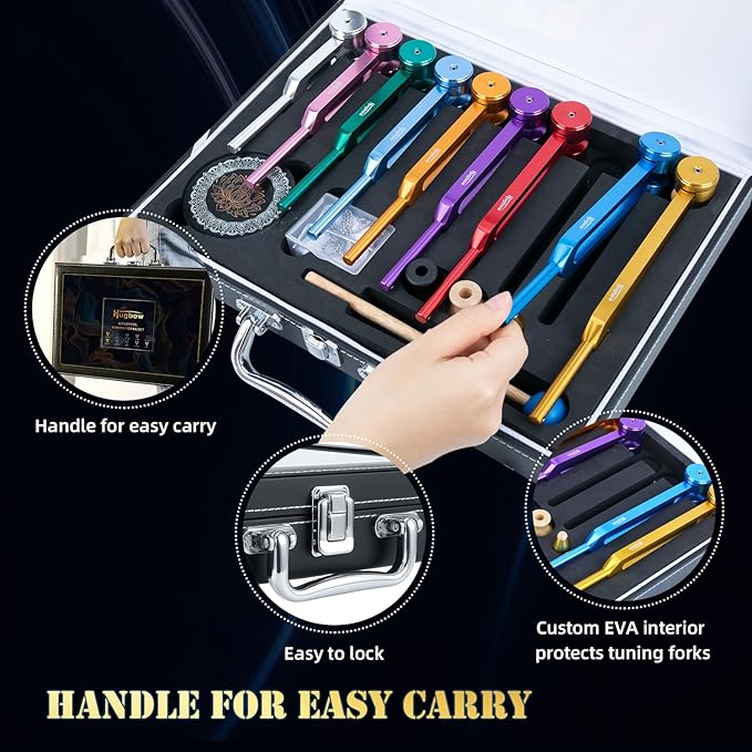 10 PCS Chakra Tuning Fork for Healing, Aluminum Alloy Tuning Forks - Image 6